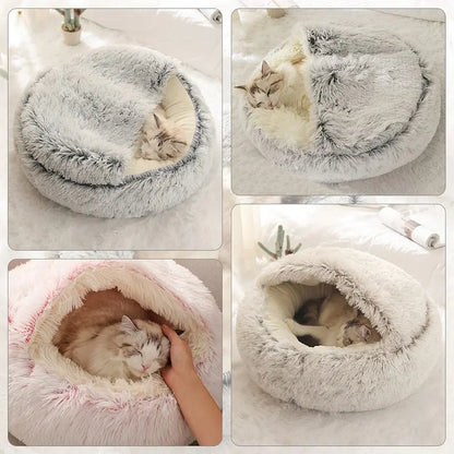 Warm Hooded Pet Sleeping Nest