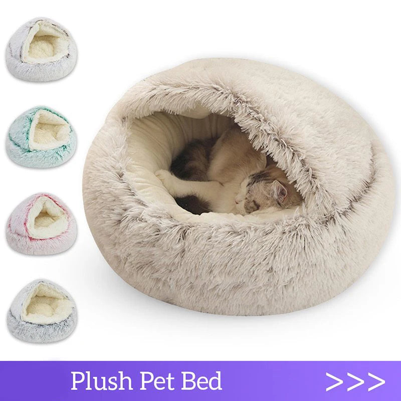 Warm Hooded Pet Sleeping Nest