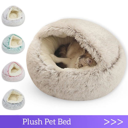 Warm Hooded Pet Sleeping Nest