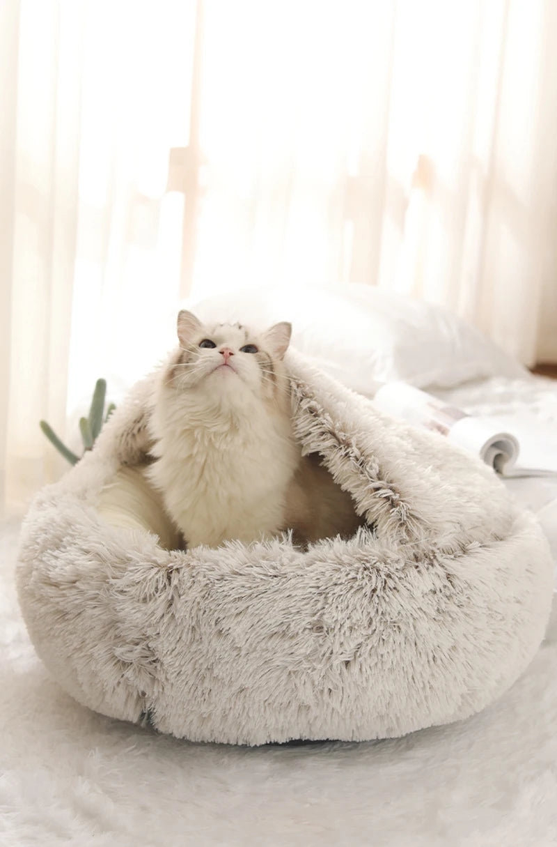 Warm Hooded Pet Sleeping Nest