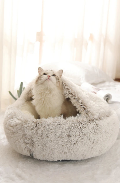 Warm Hooded Pet Sleeping Nest