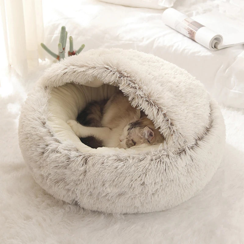 Warm Hooded Pet Sleeping Nest