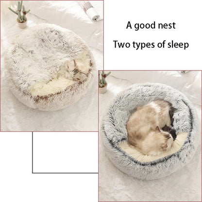 Warm Hooded Pet Sleeping Nest