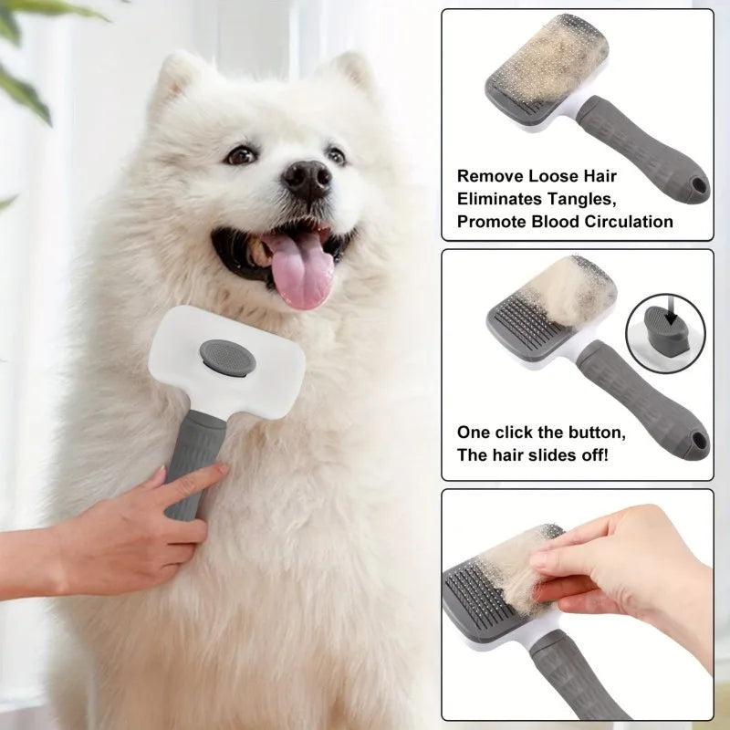 Gentle Pet Grooming & Fur Removal Brush